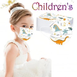 50 pieces - disposable antibacterial medical face mask - kids mouth mask - 3-layer - animal print