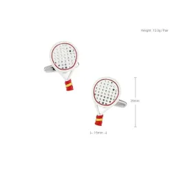Rackets de tennis - blanc & rouge cufflinks
