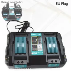 Double chargeur de batterie pour Makita 14.4V - 18V - BL1830 - Bl1430 - DC18RC - Fiche UE