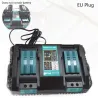 Double chargeur de batterie pour Makita 14.4V - 18V - BL1830 - Bl1430 - DC18RC - Fiche UE