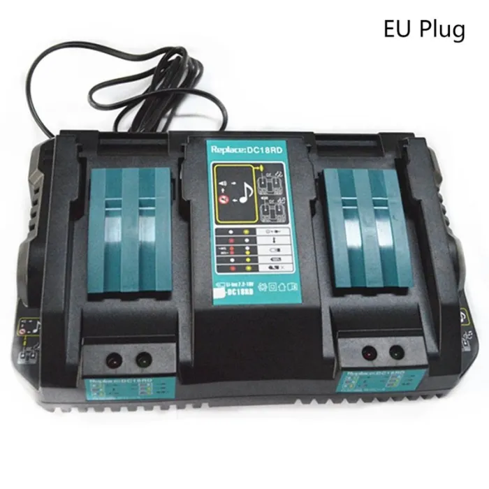 Double chargeur de batterie pour Makita 14.4V - 18V - BL1830 - Bl1430 - DC18RC - Fiche UE