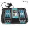 Double chargeur de batterie pour Makita 14.4V - 18V - BL1830 - Bl1430 - DC18RC - Fiche UE