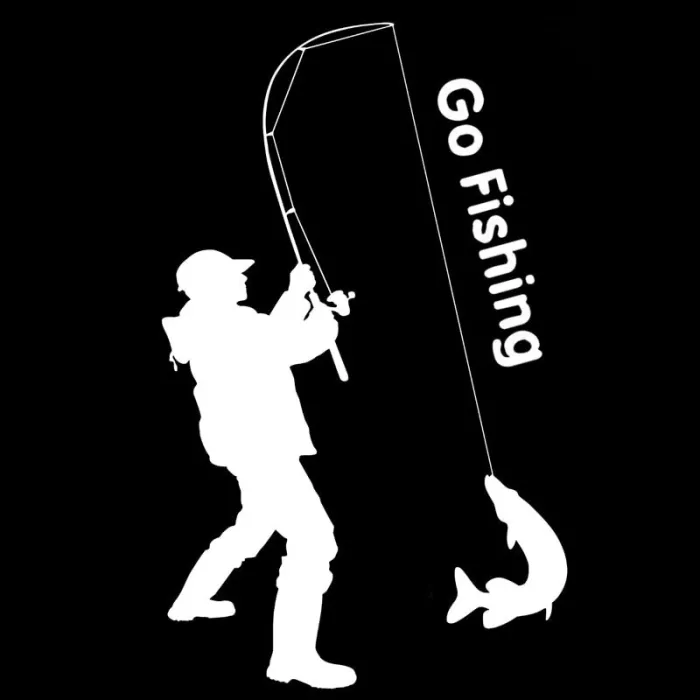 Aller pêche - auto sticker - 9.2 * 15.2cm