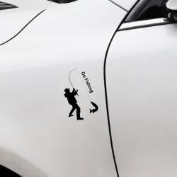 Aller pêche - auto sticker - 9.2 * 15.2cm