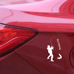 Aller pêche - auto sticker - 9.2 * 15.2cm