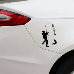 Aller pêche - auto sticker - 9.2 * 15.2cm
