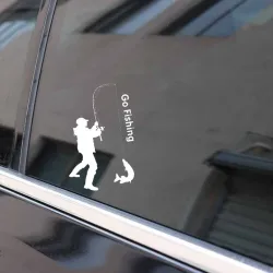Aller pêche - auto sticker - 9.2 * 15.2cm