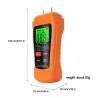 MT-18 - orange - testeur numérique - compteur d'humidité du bois / papier - capteur d'humidité du mur - testeur
