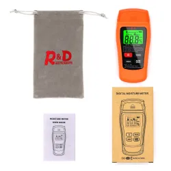 MT-18 - orange - testeur numérique - compteur d'humidité du bois / papier - capteur d'humidité du mur - testeur