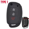 Etui clé silicone voiture - Hyundai - Elantra - Tucson - i40 - i20 - i10 - Creta - Santa Fe - 3 boutons