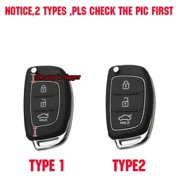 Etui clé silicone voiture - Hyundai - Elantra - Tucson - i40 - i20 - i10 - Creta - Santa Fe - 3 boutons