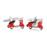 Trottinette en émail - boutons de manchette - 2 pièces