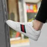 Fashionable sports sneakers - genuine leather - lightweight - with breathable meshShoes