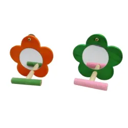 Bird / parrot mirror stand - flower shaped