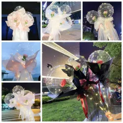 DIY rose balloons - with LED light - flower bouquet