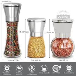 Salt / pepper / herbs grinder - with adjustable coarseness - stainless steelMills - Grinders