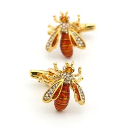 Golden wasp - brass cufflinks