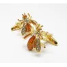 Golden wasp - brass cufflinks