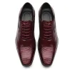 Elegant leather flat shoes - snake skin pattern - with lacesShoes