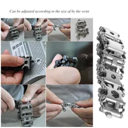 29 in 1 multi tool - stainless steel bracelet - screwdriver / bottle opener / allen wrenchBracelets
