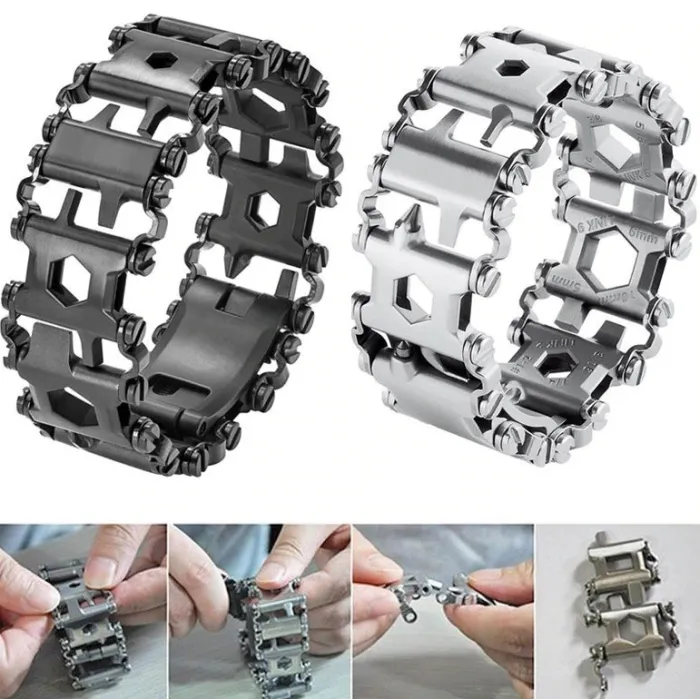 29 in 1 multi tool - stainless steel bracelet - screwdriver / bottle opener / allen wrenchBracelets