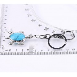 Keychain with turtle - natural crystal stoneKeyrings