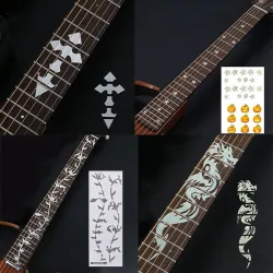 Guitar Fretboard Stickers Guitar Accessories Tool Cross Inlay Decals UltraThin Sticker for Electric Acoustic Guitar Bass Ukulele