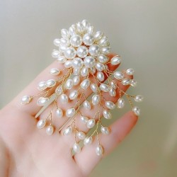 Branch with oval pearls - fashionable broochBrooches
