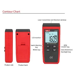 UNI-T UT373 - mini digital Laser tachometer - with backlight - non-contact - RPM