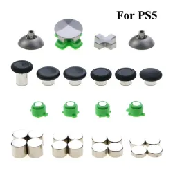 YuXi Metal Buttons Set Thumb Grips Analog Stick D-Pad Button Replacement Part For Sony PlayStation 5 PS5 Controller Gamepad