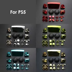 Full Set Chrome Buttons For Playstation 5 Handle Thumb Sticks Joystick Cap L1 R1 L2 R2 D-pad Button For PS5 Controller