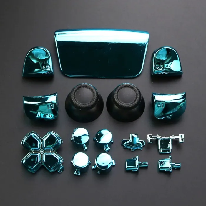 Full Set Chrome Buttons For Playstation 5 Handle Thumb Sticks Joystick Cap L1 R1 L2 R2 D-pad Button For PS5 Controller