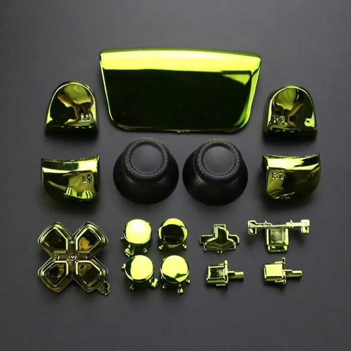 Full Set Chrome Buttons For Playstation 5 Handle Thumb Sticks Joystick Cap L1 R1 L2 R2 D-pad Button For PS5 Controller