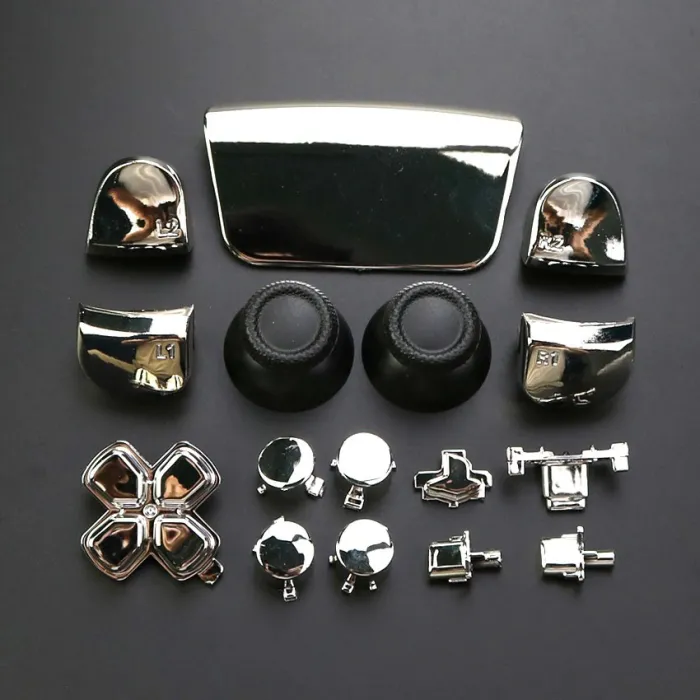 Full Set Chrome Buttons For Playstation 5 Handle Thumb Sticks Joystick Cap L1 R1 L2 R2 D-pad Button For PS5 Controller