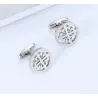 Elegant silver round cufflinks - crusaders - stainless steel