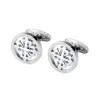 Elegant silver round cufflinks - crusaders - stainless steel
