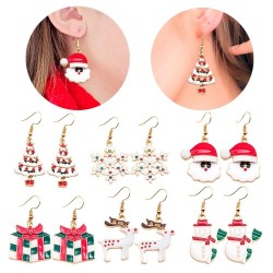 Christmas tree - Santa Claus - snowflakes - christmas metal earrings