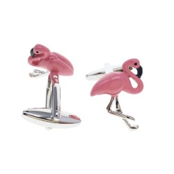 Classic cufflinks - with pink flamingo
