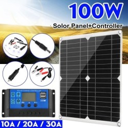Solar panel - 100W - dual 12V/5V USB - with controller - waterproof - battery chargerSolar panels