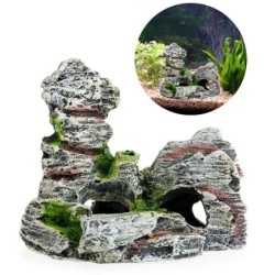 Moss tree house - with cave - resin aquarium decoration