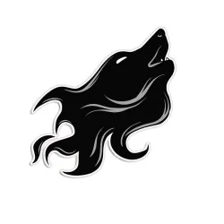 Autocollant de voiture en vinyle noir - loup hurlant - imperméable - tout usage