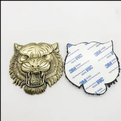 Sticker voiture / moto - emblème métal - tête de tigre 3D