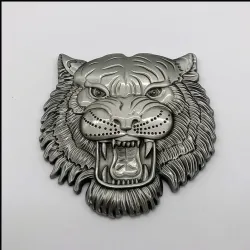 Sticker voiture / moto - emblème métal - tête de tigre 3D