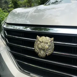 Sticker voiture / moto - emblème métal - tête de tigre 3D