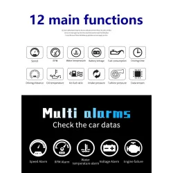 OBDSPACE P10 - ordinateur de bord pour voiture - scanner OBD2 - numérique - jauge de vitesse / consommation de carburant / tempé