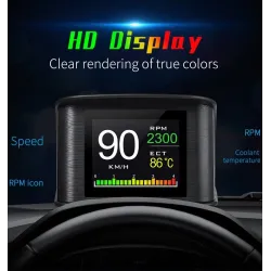 OBDSPACE P10 - ordinateur de bord pour voiture - scanner OBD2 - numérique - jauge de vitesse / consommation de carburant / tempé