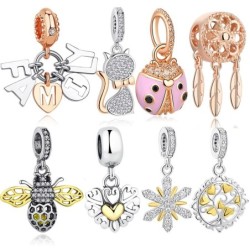 Luxurious charms for bracelets / necklaces - 925 sterling silver - bee / family tree / catBracelets