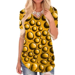 T-shirt long classique - manches courtes - avec imprimé bulles
