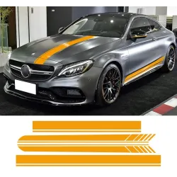 Bandes latérales / supérieures / de toit - autocollants de voiture - pour Mercedes Benz Coupé 2 portes / Berline 4 portes