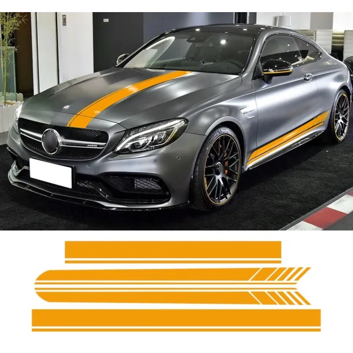 Bandes latérales / supérieures / de toit - autocollants de voiture - pour Mercedes Benz Coupé 2 portes / Berline 4 portes